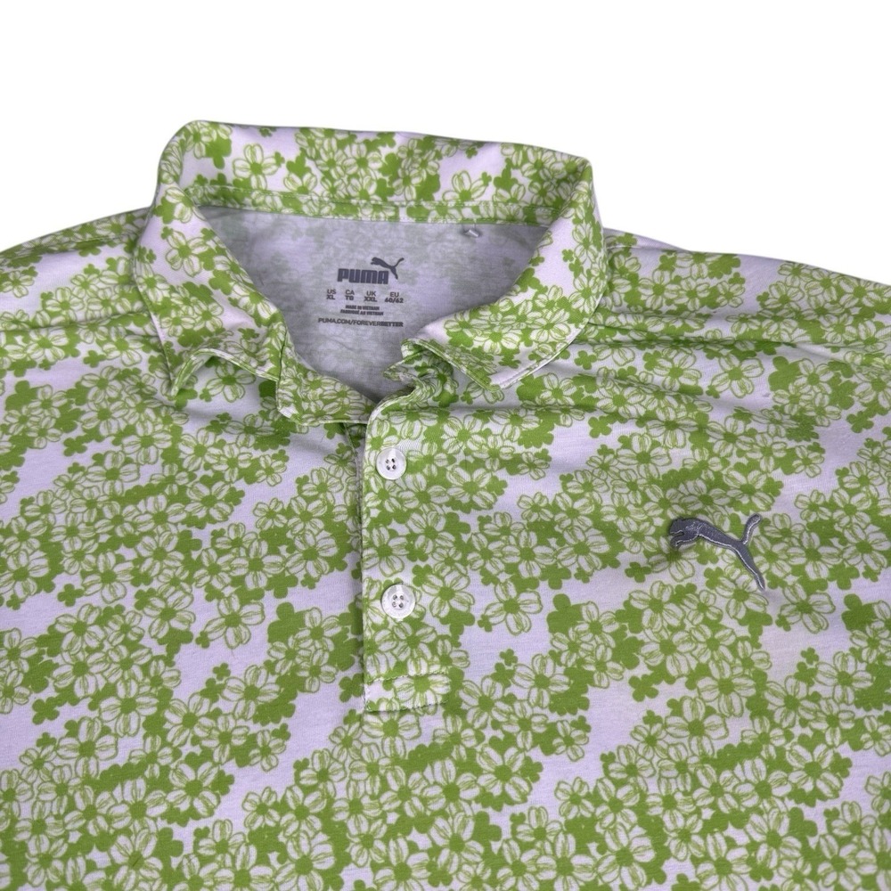PUMA Golf Polo  Green And White Flowers 2020 Tournament Edition Mens XL
